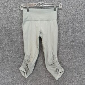 Lululemon Ebb To Street Crop Leggings‎ Womens 4 Green Ruched Seamless Yoga Capri